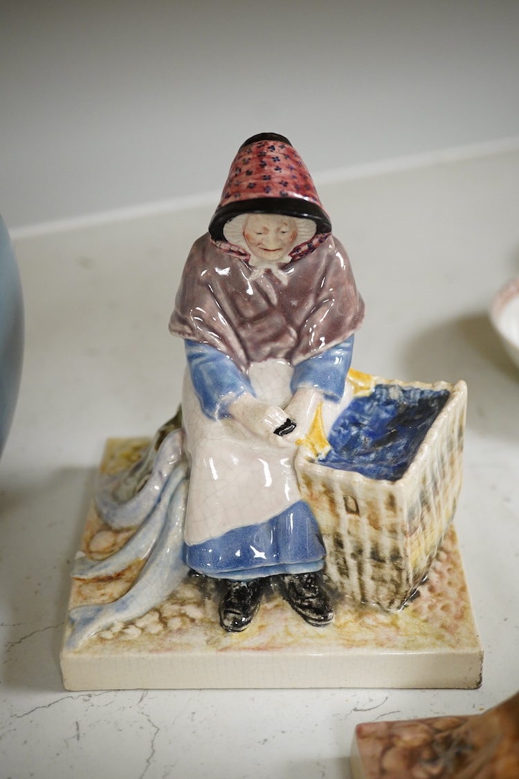 Two Eric Bradley pottery figures of Brighton fisherwomen, each with incised signature to the bases and one ‘Ringmer, Sussex’